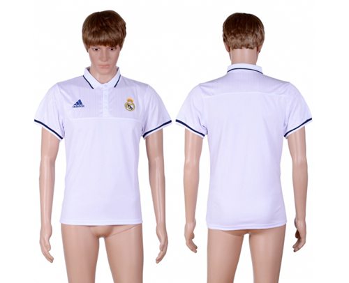 Real Madrid Blank White Polo Shirt